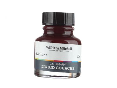 Gwasz kaligraficzny William Mitchell Liquid Gouache Carmine 30 ml